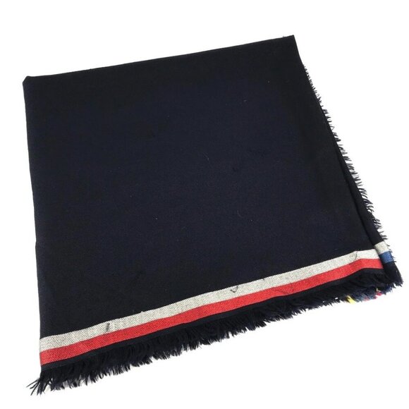 LOUIS VUITTON MP1702 LV logo Large fringe shawl scarf Stole/Shawl - Picture 5 of 15